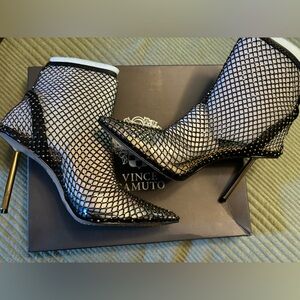 Brand new w/ box Vince Camuto mesh heels. Gold heel rhinestones throughout mesh.